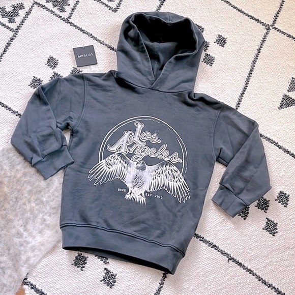 Anine Bing Other - Anine Bing Kids Los Angeles Eagle Hoodie in Faded Black Unisex (2-4Y)